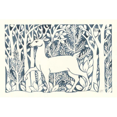 Forest Life V White Modern Wood Framed Art Print by Thomas, Miranda