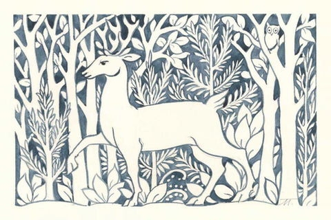 Forest Life V White Modern Wood Framed Art Print with Double Matting by Thomas, Miranda