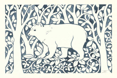 Forest Life VII White Modern Wood Framed Art Print with Double Matting by Thomas, Miranda