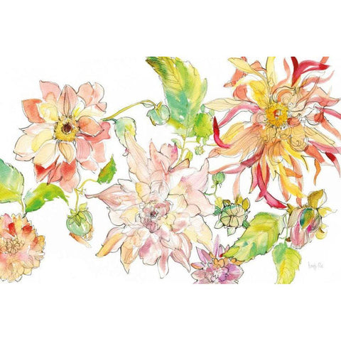 Dahlia Delight of the Day I Black Modern Wood Framed Art Print with Double Matting by Rice, Kristy