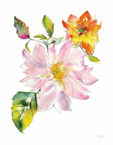 Dahlia Delight of the Day II Black Ornate Wood Framed Art Print with Double Matting by Rice, Kristy