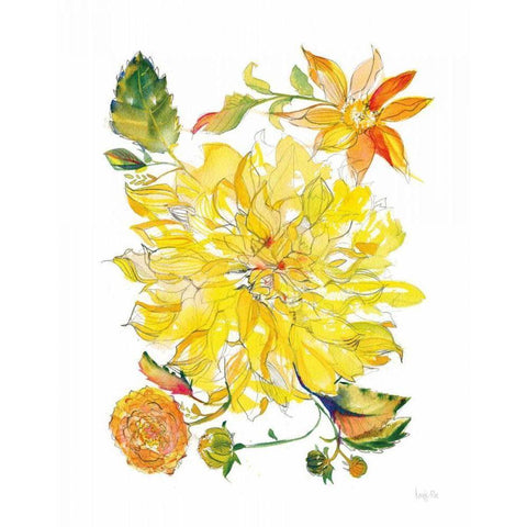 Dahlia Delight of the Day III Gold Ornate Wood Framed Art Print with Double Matting by Rice, Kristy