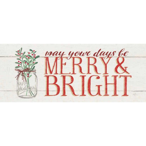 Merry and Bright White Modern Wood Framed Art Print by Penner, Janelle