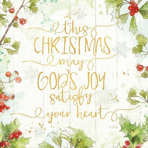 Christmas Sentiments III Gold on Wood Gold Ornate Wood Framed Art Print with Double Matting by Pertiet, Katie