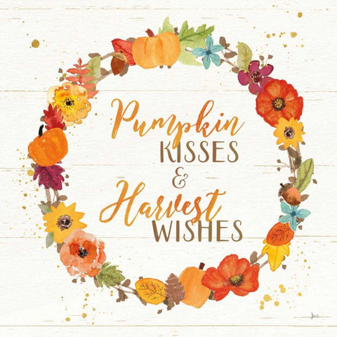 Harvest Wishes II on Wood Black Ornate Wood Framed Art Print with Double Matting by Aiken, Jess