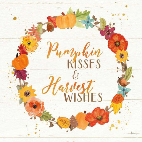 Harvest Wishes II on Wood Black Modern Wood Framed Art Print with Double Matting by Aiken, Jess