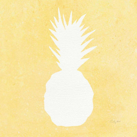 Tropical Fun Pineapple Silhouette II Gold Ornate Wood Framed Art Print with Double Matting by Prahl, Courtney