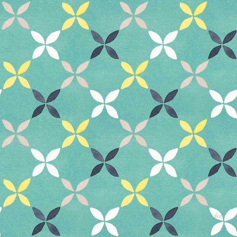Garden Getaway Pattern IID White Modern Wood Framed Art Print with Double Matting by Marshall, Laura