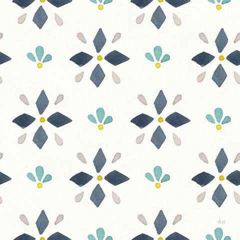 Garden Getaway Pattern VA White Modern Wood Framed Art Print with Double Matting by Marshall, Laura