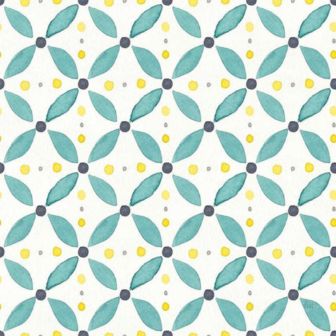 Garden Getaway Pattern XA White Modern Wood Framed Art Print by Marshall, Laura