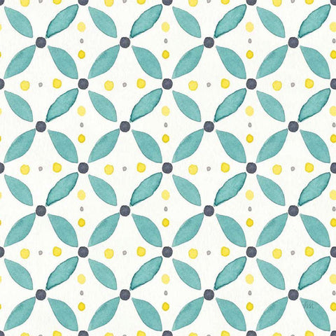 Garden Getaway Pattern XA White Modern Wood Framed Art Print with Double Matting by Marshall, Laura