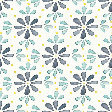 Garden Getaway Pattern XIII Black Ornate Wood Framed Art Print with Double Matting by Marshall, Laura