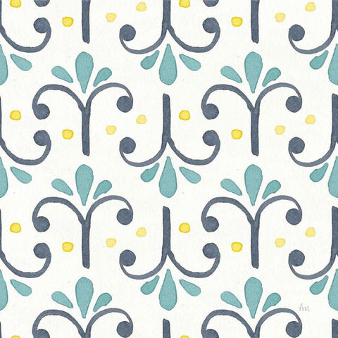 Garden Getaway Pattern XIV White Modern Wood Framed Art Print by Marshall, Laura