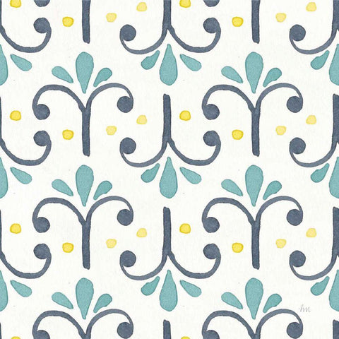 Garden Getaway Pattern XIV Black Ornate Wood Framed Art Print with Double Matting by Marshall, Laura