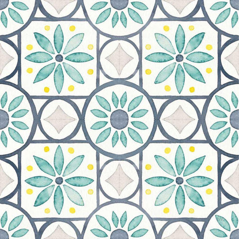 Garden Getaway Pattern XV Gold Ornate Wood Framed Art Print with Double Matting by Marshall, Laura