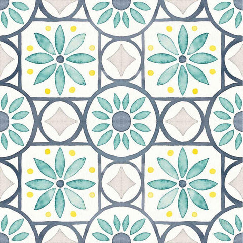 Garden Getaway Pattern XV Black Ornate Wood Framed Art Print with Double Matting by Marshall, Laura