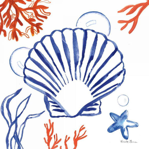 Coastal Jewels III White Modern Wood Framed Art Print by Zaman, Farida