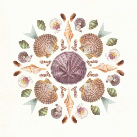 Ocean Mandala II Black Modern Wood Framed Art Print by Wild Apple Portfolio