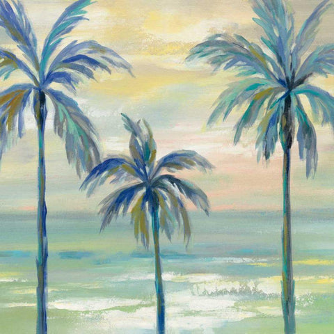 Marine Layer Palms Crop White Modern Wood Framed Art Print with Double Matting by Vassileva, Silvia