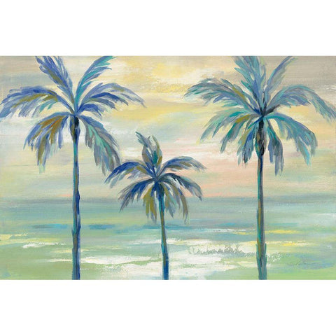 Marine Layer Palms Black Modern Wood Framed Art Print by Vassileva, Silvia