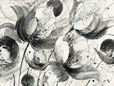 Bold I White Modern Wood Framed Art Print with Double Matting by Hristova, Albena