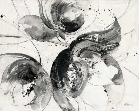 Bold II White Modern Wood Framed Art Print with Double Matting by Hristova, Albena