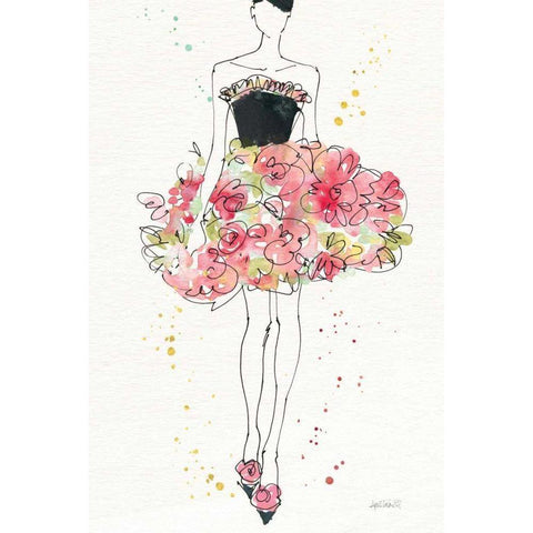 Floral Fashion II v2 Black Modern Wood Framed Art Print by Tavoletti, Anne