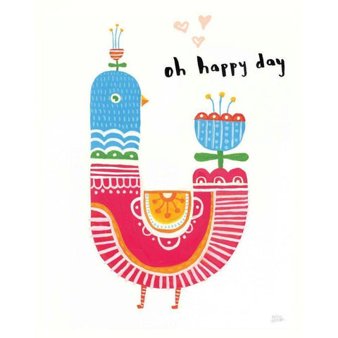 Blossom Birds I Black Modern Wood Framed Art Print with Double Matting by Averinos, Melissa