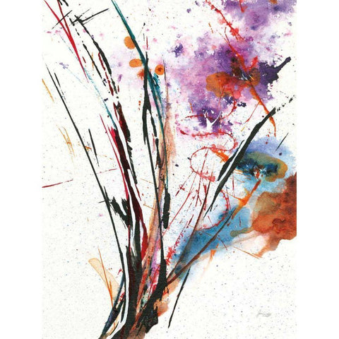 Floral Explosion IV on White Black Modern Wood Framed Art Print by Griggs, Jan