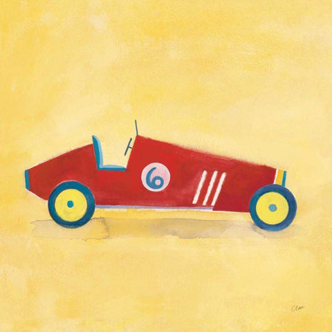 Race Car 6 Square Gold Ornate Wood Framed Art Print with Double Matting by Clark, Michael