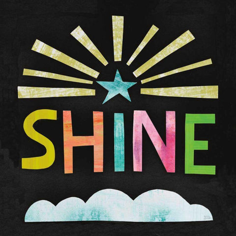 Unicorn Magic IV on Black Black Modern Wood Framed Art Print with Double Matting by Averinos, Melissa