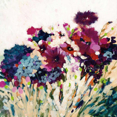 In Bloom on White Crop White Modern Wood Framed Art Print by Griggs, Jan