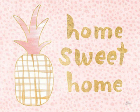 Pineapple Blush I White Modern Wood Framed Art Print with Double Matting by Averinos, Melissa