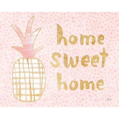 Pineapple Blush I Black Modern Wood Framed Art Print with Double Matting by Averinos, Melissa