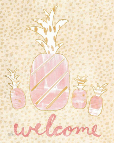 Pineapple Blush II White Modern Wood Framed Art Print with Double Matting by Averinos, Melissa