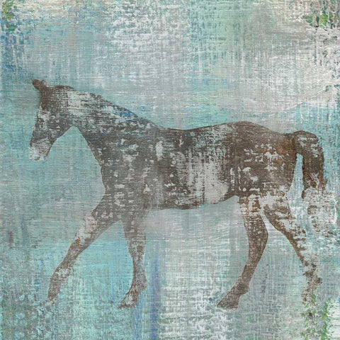 Cheval I Flipped Brown White Modern Wood Framed Art Print with Double Matting by Studio Mousseau