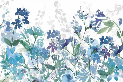 Colors of the Garden Cool Shadows White Modern Wood Framed Art Print with Double Matting by Wild Apple Portfolio