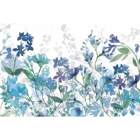 Colors of the Garden Cool Shadows White Modern Wood Framed Art Print by Wild Apple Portfolio