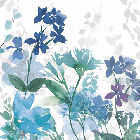 Colors of the Garden II Cool Shadows Black Ornate Wood Framed Art Print with Double Matting by Wild Apple Portfolio