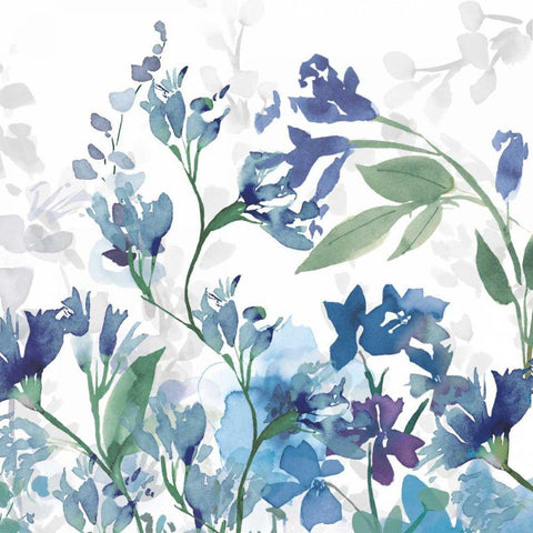 Colors of the Garden III Cool Shadows Gold Ornate Wood Framed Art Print with Double Matting by Wild Apple Portfolio