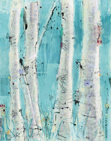 Love Aqua White Modern Wood Framed Art Print with Double Matting by Day, Kellie