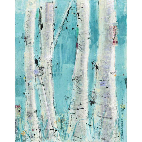 Love Aqua White Modern Wood Framed Art Print by Day, Kellie