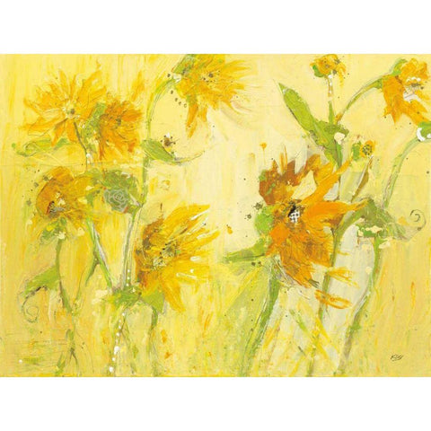 Your Sweet Orange Flowers Gold Ornate Wood Framed Art Print with Double Matting by Day, Kellie