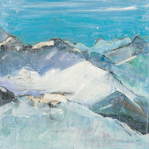 The Sun Never Says II Aqua Black Modern Wood Framed Art Print with Double Matting by Day, Kellie