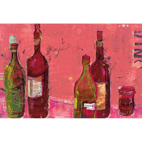 Vino Coral White Modern Wood Framed Art Print by Day, Kellie