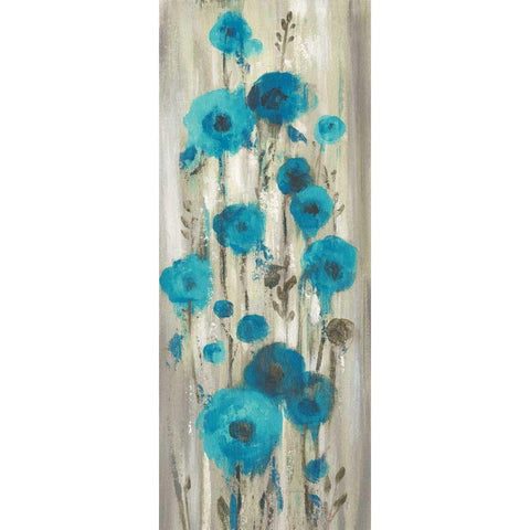 Roadside Flowers I Blue Crop White Modern Wood Framed Art Print by Vassileva, Silvia