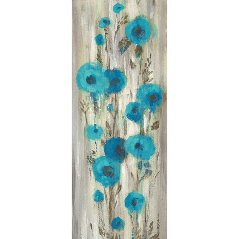 Roadside Flowers II Blue Crop White Modern Wood Framed Art Print by Vassileva, Silvia