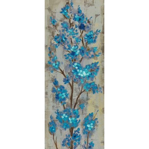 Almond Branch II Blue Crop Gold Ornate Wood Framed Art Print with Double Matting by Vassileva, Silvia