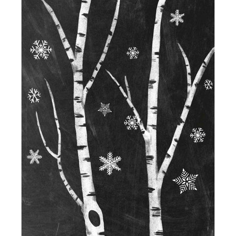 Snowy Birches IV Black Modern Wood Framed Art Print by Urban, Mary