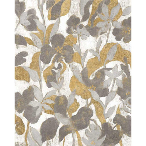 Painted Tropical Screen II Gray Gold Gold Ornate Wood Framed Art Print with Double Matting by Vassileva, Silvia